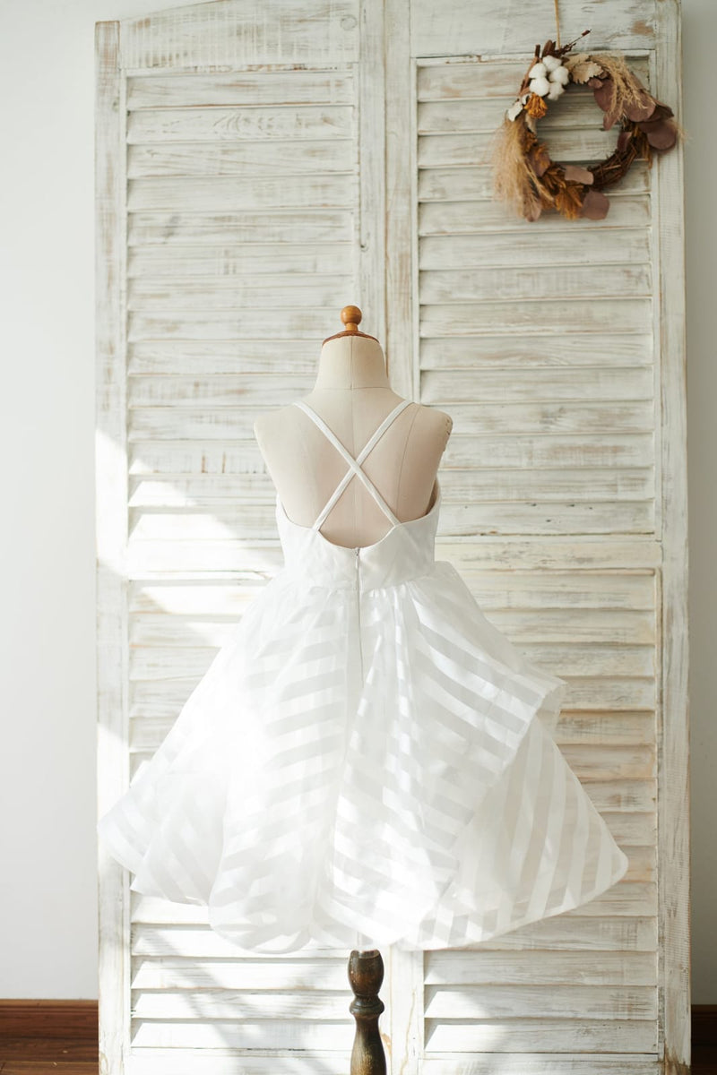 Striped organza wedding on sale dress