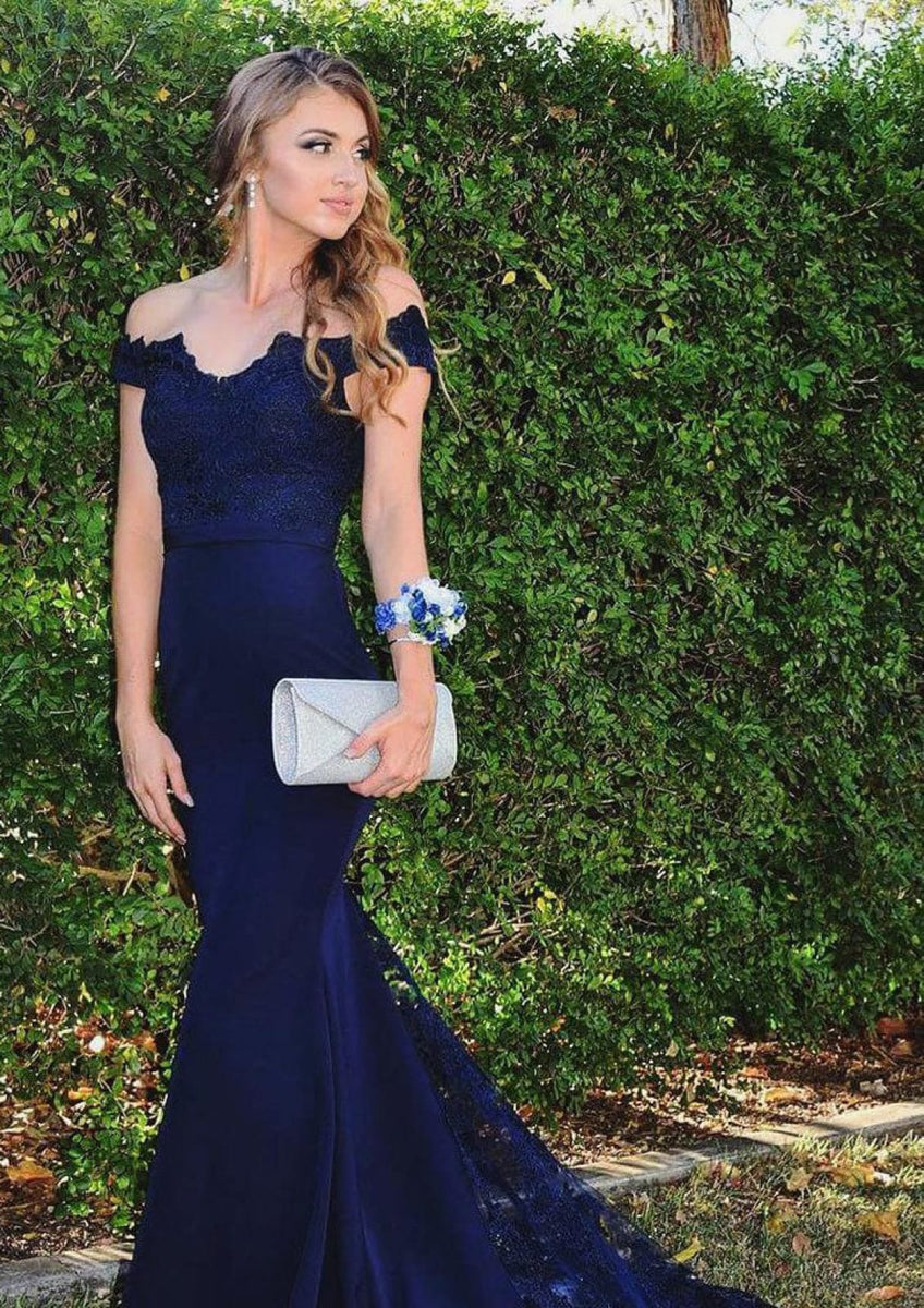 Navy blue hotsell fishtail dress