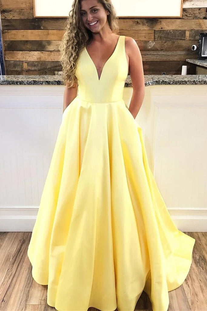 One Shoulder Canary Yellow Ball Gown with Leg Slit, Canary Yellow Long –  Shiny Party