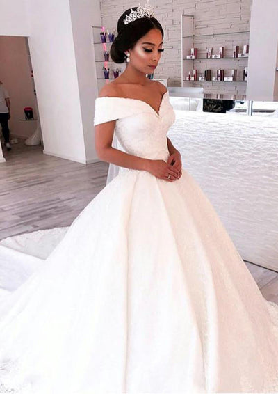 Princess Wedding Dresses Ivory Ball Gown Bridal Dress Strapless Sweetheart  Neck Lace Beaded Pleated Wedding Gown - ShopperBoard