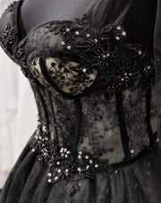 Lovely Tulle Sleeveless Lace Up-Corset Wedding Dress CW2107