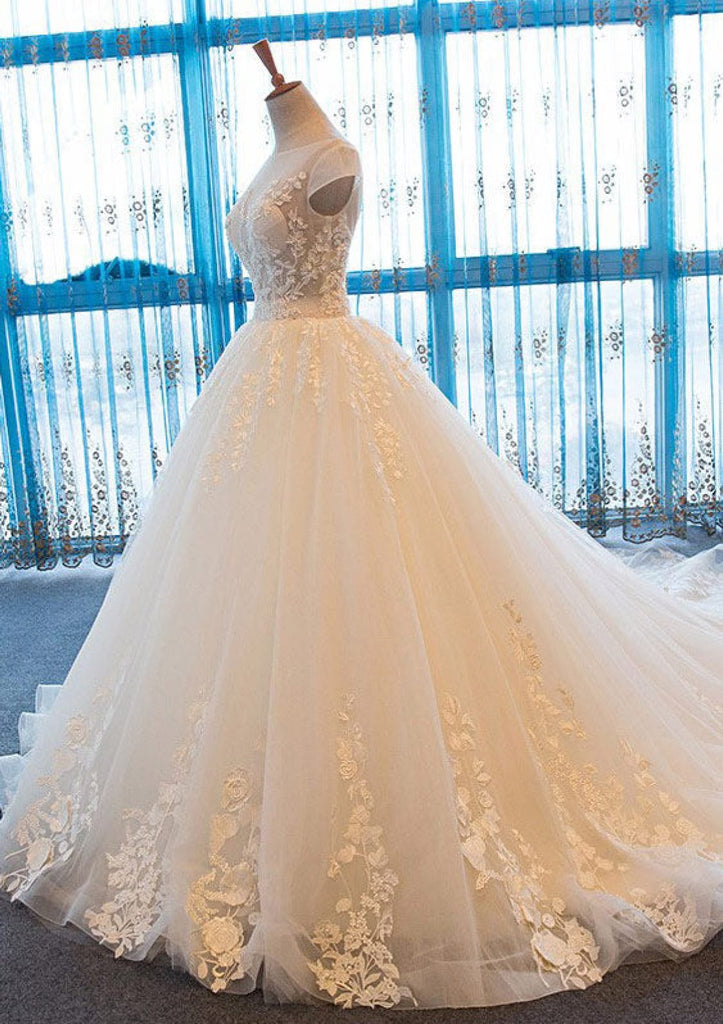 Vestido de baile Puffy com Applique Renda, Vestidos De Noiva Da Princesa,  Fora Do Ombro, Casamento Querida, Vestido De Noiva, 2023