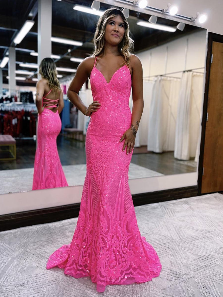 Princessly Glitter Hot Pink Sequin One Shoulder Homecoming Wedding Party Dress US 14 / Red