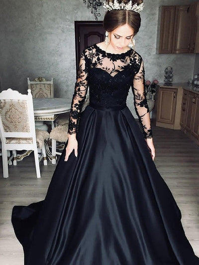 Buttons - Black Wedding Dresses - Princessly