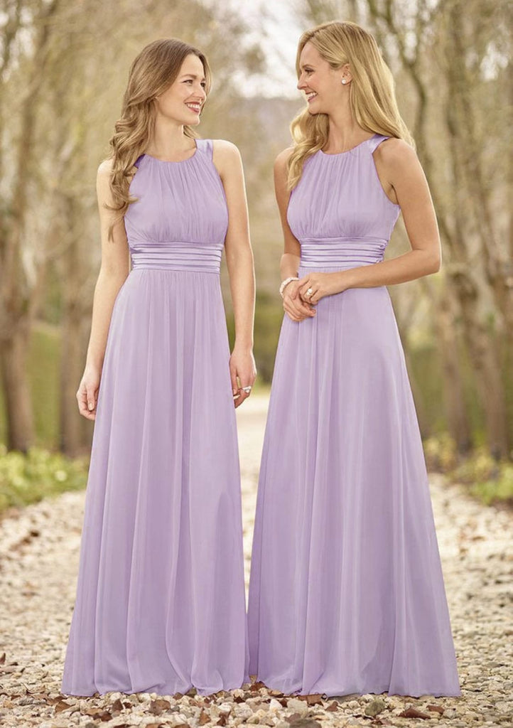 lamiabridal Chiffon Lavender Bridesmaid Dresses V-Neck Floor Length Country  Wedding Formal Party Dresses Maid Of Honor Gowns - AliExpress